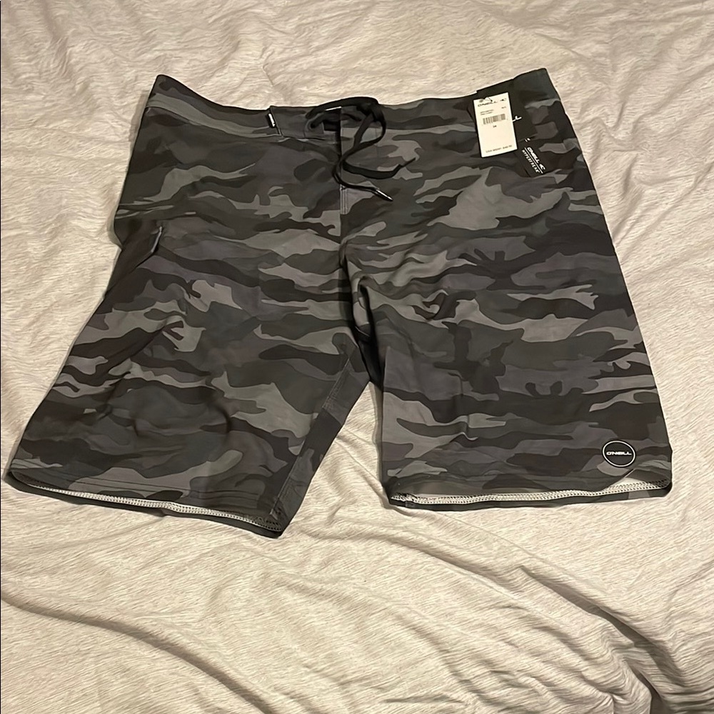 Men's Gray Camo Swim Shorts